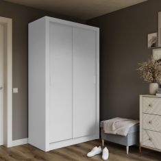 Ντουλάπα Linea Λευκή 120x60x215cm AlphaB2B |  Ντουλάπες ρούχων στο espiti
