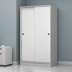 Ντουλάπα ρούχων Regio Megapap δίφυλλη συρόμενη χρώμα λευκό 100x60x181εκ. |  Ντουλάπες ρούχων στο espiti