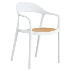 Πολυθρόνα Ember στοιβαζόμενη pakoworld με UV protection PP μπεζ- λευκό 52.5x56.5x81εκ. |  Πολυθρόνες κήπου στο espiti