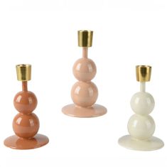 Beauty Home Μεταλλικό Κηροπήγιο με Σμάλτο 8.5  x 15 cm  Μόκα     |  Διακοσμητκά στο espiti