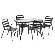 ΣΕΤ ΤΡΑΠΕΖΑΡΙΑΣ 5ΤΜΧ ADAM HM21219.01 ΚΑΡΕΚΛΕΣ ΜΕΤΑΛΛΙΚΕΣ & ΤΡΑΠΕΖΙ 110x60 ΜΑΥΡΟ |  Σετ τραπεζαρία κήπου στο espiti