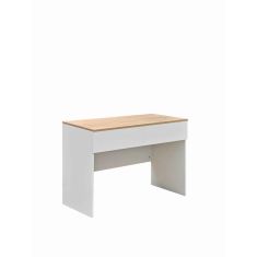 Γραφείο εργασίας Beleton pakoworld με συρτάρια mdf σε oak με λευκή απόχρωση 100x50x75εκ |  Γραφεία στο espiti