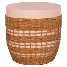 ΒΟΗΘΗΤΙΚΟ ΤΡΑΠΕΖΙ VILHENA HM18166 FIBER CEMENT ΡΟΖ-RATTAN ΦΥΣΙΚΟ Φ44.5x45Υεκ. |  Τραπέζια στο espiti