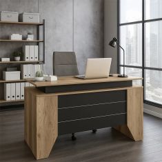 Γραφείο εργασίας Remida Megapap χρώμα sepet oak - ανθρακί 140x60x76,9εκ. |  Γραφεία στο espiti