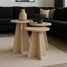 Τραπεζάκι βοηθητικό σετ 3 τμχ Podel Megapap χρώμα travertine Ø29,6x52,1εκ. |  Τραπεζάκια βοηθητικά στο espiti