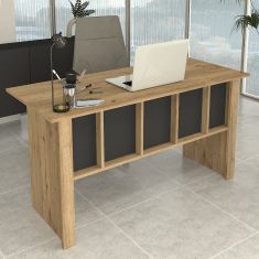 Γραφείο εργασίας Nika Megapap χρώμα sepet oak - ανθρακί 140x60x75εκ. |  Γραφεία στο espiti