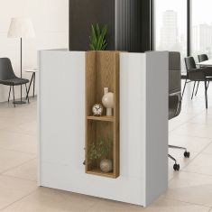 Γραφείο υποδοχής - reception Bonveno Megapap χρώμα λευκό - sepet oak 90x43,2x110εκ. |  Reception γραφείου στο espiti
