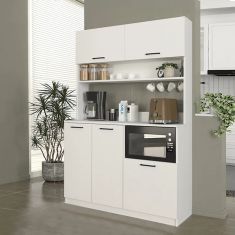 Έπιπλο κουζίνας Tuco 3 Megapap χρώμα λευκό 123,8x40x180εκ. |  Ντουλάπια στο espiti