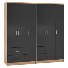 ΝΤΟΥΛΑΠΑ 6ΦΥΛΛΗ CAESAR HM21236.01 ΜΕΛΑΜΙΝΗ SONAMA & ΣΚΟΥΡΟ ΓΚΡΙ 180x42,5Χ181Υεκ. |  Ντουλάπες ρούχων στο espiti