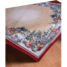 καρέ (100cm x 100cm) ANGELS 5206978017827 SilkFashion |  Χριστουγεννιάτικα Τραπεζομάντηλα  στο espiti
