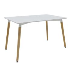 Τραπέζι Natali pakoworld MDF λευκό-πόδια φυσικό 120x80x76εκ |  Τραπέζια στο espiti