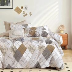 Beauty Home Σετ πάπλωμα υπέρδιπλο Art 12276 Anna 220x240 Γκρι,Μπεζ       |  Παπλώματα Υπέρδιπλα στο espiti