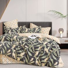 Beauty Home Σετ πάπλωμα υπέρδιπλο Art 12287 Antonella 220x240 Ανθρακί,Λαδί       |  Παπλώματα Υπέρδιπλα στο espiti