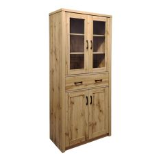 Βιτρίνα-ντουλάπα Nisso pakoworld σε oak απόχρωση 80x40x183.5εκ |  Βιτρίνες - Έπιπλα εισόδου στο espiti