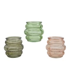 Beauty Home Γυάλινο Κηροπήγιο  Ø8 x 7.8 cm  Λαδί     |  Διακοσμητκά στο espiti