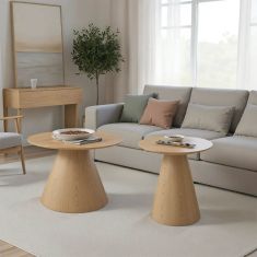 Tραπέζια σαλονιού Donda pakoworld mdf σετ 2τεμ. sonoma |  Τραπεζάκια σαλονιού στο espiti