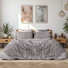 Beauty Home Σετ παπλωματοθήκη φανελένια μονή Leonardo Art 12333 160x240 Γκρι       |  Παπλωματοθήκες φανελένιες μονές στο espiti