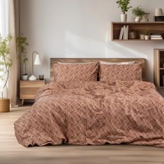 Beauty Home Σετ παπλωματοθήκη φανελένια μονή Frida Art 12336 160x240 Κεραμιδί       |  Παπλωματοθήκες φανελένιες μονές στο espiti