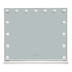 Καθρέπτης Led Hollywood Inart μέταλλο λευκό 60x12x52.3εκ |  Καθρέπτες Μπάνιου στο espiti