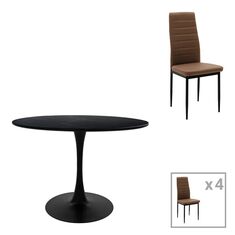Τραπεζαρία Balou-Parker pakoworld σετ 5τεμ μαύρο-καφέ Φ120x73εκ |  Σετ τραπεζαρία κήπου στο espiti