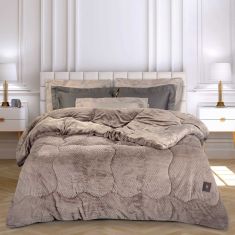 GREENWICH POLO CLUB ΚΟΥΒΕΡΤΟΠΑΠΛΩΜΑ RABBIT FAUX FUR KING ESSENTIAL 3953 TAUPE |  Κουβερτοπαπλώματα  στο espiti