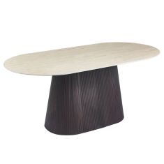 ΤΡΑΠΕΖΙ ΟΒΑΛ CATER HM18320 ΚΕΡΑΜΙΚΟ TOP ΟΨΗ ΤΡΑΒΕΡΤΙΝΑΣ-MDF ΒΑΣΗ 188x98x78Υεκ |  Τραπέζια στο espiti