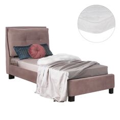 ΚΡΕΒΑΤΙ ΜΕ ΣΤΡΩΜΑ RILEY HM21282.02 ΣΑΠΙΟ ΜΗΛΟ ΒΕΛΟΥΔΟ--ΓΙΑ 90x200εκ |  Κρεβάτια στο espiti