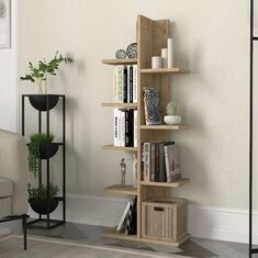 Βιβλιοθήκη Tree Megapap χρώμα sapphire oak 45x21,4x121,8εκ. |  Βιβλιοθήκες στο espiti