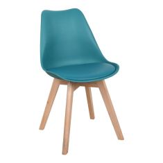 Καρέκλα Gaston pakoworld PP-PU μπλε απόχρωση- φυσικό πόδι 44x52x78εκ |  Καρέκλες στο espiti