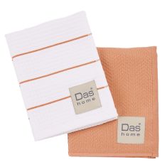 DAS HOME ΣΕΤ ΠΟΤΗΡΟΠΑΝΑ 2ΤΜΧ 30Χ50 0831 TERACOTTA, WHITE |  Πετσέτες Κουζίνας στο espiti