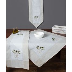 Τραπεζοκαρέ N1 (135cm x 135cm) ivory 6978000003703 SilkFashion |  Τραπεζομάντηλα στο espiti