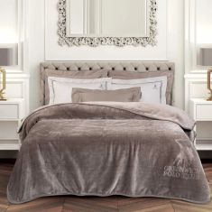 GREENWICH POLO CLUB ΚΟΥΒΕΡΤΑ VELOUR ΥΠΕΡΔΙΠΛΗ ESSENTIAL 3497 TAUPE |  Κουβέρτες Βελουτέ Υπέρδιπλες στο espiti