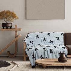 DAS HOME ΚΟΥΒΕΡΤΑ ΚΑΝΑΠΕ JACQUARD FLEECE 1380 LIGHT BLUE |  Κουβέρτες Καναπέ στο espiti