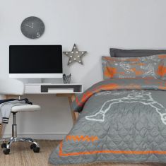 DAS KIDS ΚΟΥΒΕΡΛΙ ΜΟΝΟ 4941 GREY, ORANGE |  Κουβερλί Παιδικά στο espiti