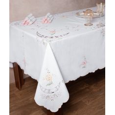 Χειροποίητο τραπεζομάντηλο A152 (165cm x 250cm) λευκό με χρώμα 6978000004966 SilkFashion |  Τραβέρσες  στο espiti