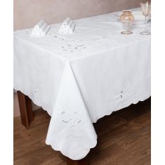 Χειροποίητο κοφτό τραπεζομάντηλο 432 (180cm x 260cm) λευκό 6978000004968 SilkFashion |  Τραπεζομάντηλα στο espiti