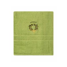 Πετσέτα Προσώπου ( 50cm x 100cm ) Πράσινο με Στεφάνι ΡΟΔΟΣ 5206978159428 SilkFashion |  Πετσέτες Κουζίνας στο espiti