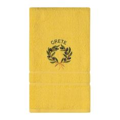 Πετσέτα Σώματος ( 70cm x 140cm ) Κίτρινο με στεφάνι ΚΡΗΤΗ 5206978160042 SilkFashion |  Πετσέτες Κουζίνας στο espiti