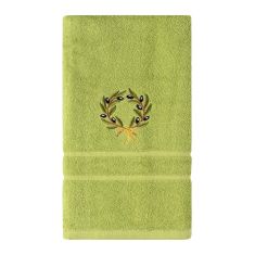 Πετσέτα Σώματος ( 70cm x 140cm ) Πράσινο με στεφάνι 5206978160127 SilkFashion |  Πετσέτες Κουζίνας στο espiti