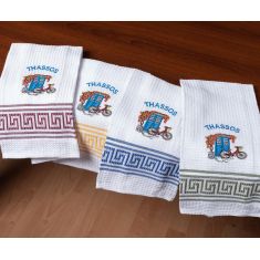 Σετ 12 τεμαχίων ποτηρόπανα (45cm x 65cm) ποδήλατο THASSOS 5206978169007 SilkFashion |  Πετσέτες Κουζίνας στο espiti