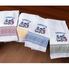 Σετ 12 τεμαχίων ποτηρόπανα (45cm x 65cm) εκκλησία GREECE 5206978169076 SilkFashion |  Πετσέτες Κουζίνας στο espiti