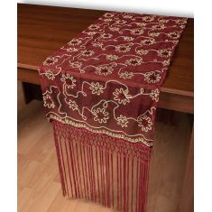 Τούλινη καρέ τραβέρσα 7180 (50cm x 200cm) μπορντώ  5206978166853 SilkFashion |  Τραπεζομάντηλα στο espiti