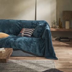 Ριχτάρι Πολυθρόνας 190x190cm GOFIS HOME  Julien Marine Blue 114/01 |  Ριχτάρια στο espiti