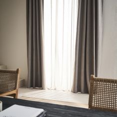 Κουρτίνα συσκότισης  με σιρίτι 155x280cm GOFIS HOME  Nap Warm Beige AW24 129 |  Ετοιμες μονοχρωμες κουρτίνες στο espiti