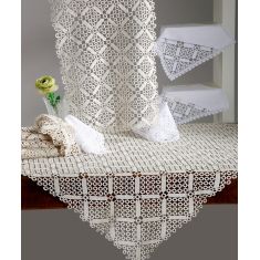 Χειροποίητο πλεκτό μερσεριζέ σετ 7 τεμαχίων NG33 (140cm x 140cm/90cm x 90cm/50cm x 150cm/60cm x 60cm x 2/40cm x 40cm x 2) λευκό 6978000002784 SilkFashion |  Τραβέρσες  στο espiti