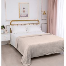 Κουβέρτα με sherpa damask (220cm x 240cm) camel 5206978072048 SilkFashion |  Κουβέρτες fleece Υπέρδιπλες στο espiti