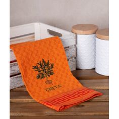 Σετ 12 τεμαχίων ποτηρόπανα γκοφρέ (50cm x 70cm) πορτοκαλί γλάστρα CRETA 6978000004243 SilkFashion |  Πετσέτες Κουζίνας στο espiti