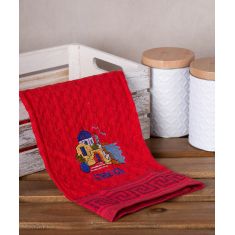 Σετ 12 τεμαχίων ποτηρόπανα γκοφρέ (50cm x 70cm) κόκκινο εκκλησία CRETA 6978000004252 SilkFashion |  Πετσέτες Κουζίνας στο espiti
