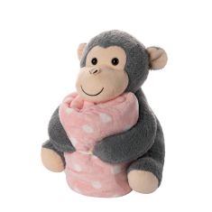 ΒΕΒΕ FLANNEL ΚΟΥΒΕΡΤΑΚΙ (80cm x 120cm) γκρί μαιμουδάκι ρόζ 3336978157165 SilkFashion |  Βρεφικά Διάφορα στο espiti