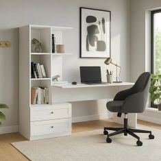 Γραφείο εργασίας Mantra Megapap χρώμα λευκό 150x60x152εκ. |  Γραφεία στο espiti